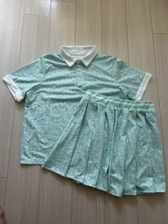 【Lサイズ】ゴルフウェア レディース セットアップ ポロシャツ プリーツスカート