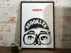 アートポスター　BROOKLYN NEW YORK　ホワイト