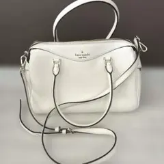 ケイトスペードkate spade ホワイト ボストンバッグ ショルダー 牛革