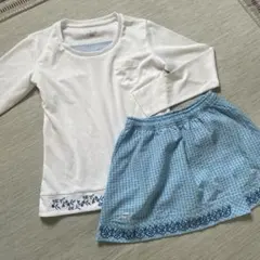 テニス ウェア スコート 美品 バボラ セット ペア ブルー ピンク 刺繍