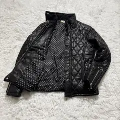 入手困難！ VANQUISH ラムレザージャケット キルティング スタッズ