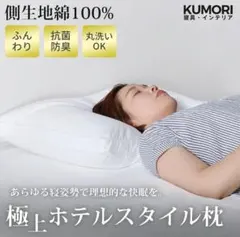 枕 綿100% 高級ホテル仕様 高密度生地 抗菌効果 安眠 快眠 丸洗いOK