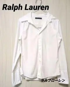 Ralph Laurenホワイトコットン100%長袖シャツ　白