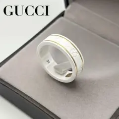 極美品GUCCI ホワイトアイコンリング 23号K18YG - メルカリ