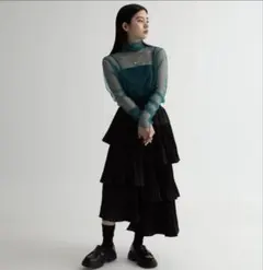 uenui.スカート　黒　ブラック　ロングスカート