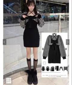 GRL チェック柄 リボンミニワンピースアン［tu1925］