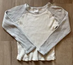 ZARA 長袖カットソー 10-140 アイボリーグレー
