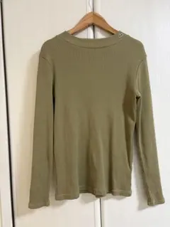 Lacoste モックネックロングスリーブTシャツ　カーキ