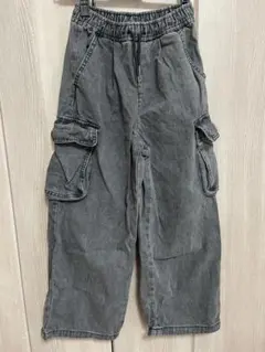 GU キッズ カーゴパンツ ブラック 140cmのサムネイル