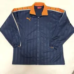 【美品・廃盤】S〜M PUMA トラックジャケット 太ライン ネイビー&オレンジ