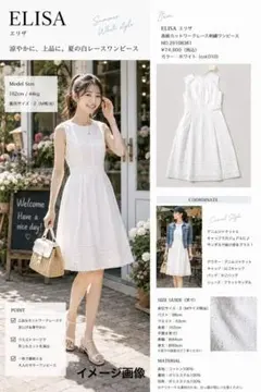 新品タグ付激レア☆ELISAエリザ高級カットワークレース刺繍ワンピース 