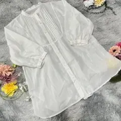 RAY CASSIN ゆったりシアーシャツ　シースルーブラウス　(F)のサムネイル