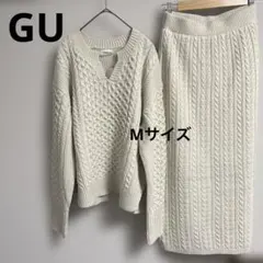 【新品未使用】GUナチュラルカラー ニットセットアップ Mサイズ