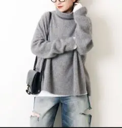 スピックアンドスパン　フォックスウール　ロングリブタートル　プルオーバー2023