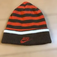 Nike ストライプニット帽 オレンジ・ブラウン