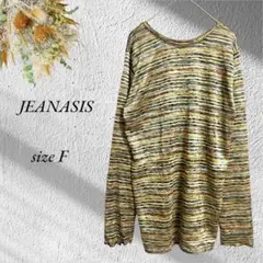 美品 JEANASIS 長袖カットソー F マルチカラー 派手 個性的3017