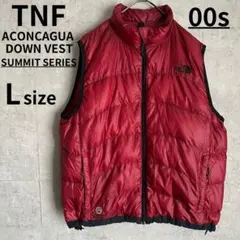 希少　00s ノースフェイス　ダウンベスト　サミット　アコンカグア　ボルドー　L