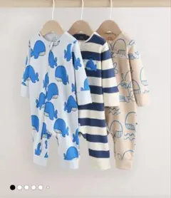 NEXT クジラ柄ベビーパジャマ3枚組