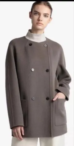 お値下げセオリーリュクスのダブルフェイスノーカラーコート40