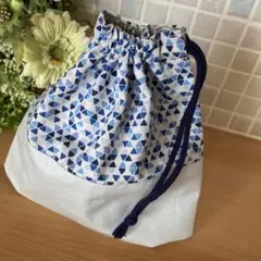 ハンドメイド　巾着（幾何学×星）リバティ　C&S  男の子