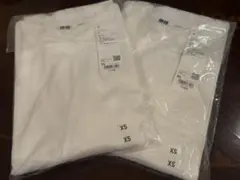 ユニクロ　ユニセックス XS ￼ ホワイト Tシャツ 2枚