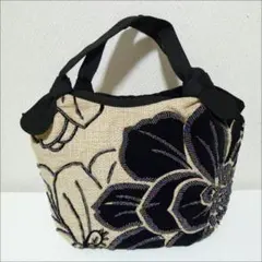 花柄ビーズハンドバッグ ベトナムバッグ アジアン雑貨 花刺繍