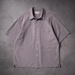 90~00s J.CREW シアサッカー生地 チェックシャツ 半袖シャツのサムネイル