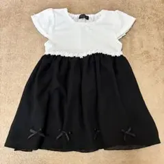 半袖ワンピース 90cm 白黒