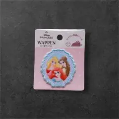 ブルー ディズニープリンセス Disney ワッペン シール