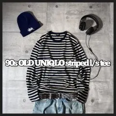 90s OLD UNIQLO striped crew neck l/s tee