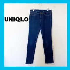 ☆UNIQLOユニクロダークブルー スキニーデニム 5ポケットW26（66cm⑦