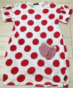 moujonjon ドット柄 半袖ワンピース 140cmのサムネイル