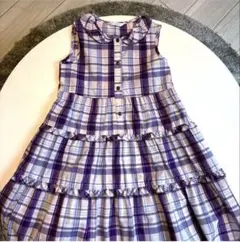 ‼️SALE‼️Lili Lundi チェック柄 ノースリーブワンピース 130cmのサムネイル