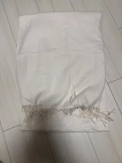大判ストール アイボリー フリンジ　さらさら