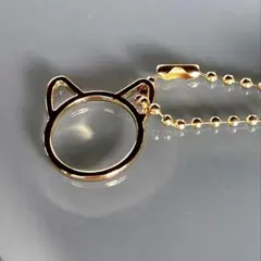 コーチ　チャーム　【猫フォルム】ピアホワイト　金ピカネコちゃんのサムネイル