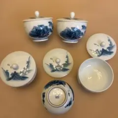 掛ノ谷窯 有田焼 蓋つき煮物椀 丼 4客セット 染付 鶴文様 - メルカリ