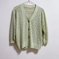 C.O.L.Z.A ライトグリーン カーディガン M