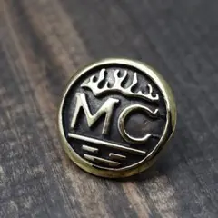 L size 30mm 真鍮 Brass製 ファイヤーパターン MC コンチョ