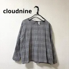 cloudnine クラウドナイン グレー系チェック 長袖トップス　Mサイズのサムネイル