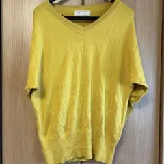 ROPEPICNIC 春ニット　イエロー 袖ふんわり8分袖　v字襟　卒業入学