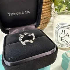 ティファニー　オリーブリーフダイヤモンドリング　9号　Ꮶ18ホワイトゴールド ティファニー オリーブリーフダイヤモンドリング 9号 Ꮶ18ホワイト