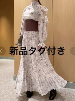 【新品】SNIDEL スナイデル ウエストリブフレアスリーブプリーツワンピース1