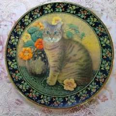 レズリーアンアイボリー 猫の飾り皿 ナスタチウムのサムネイル