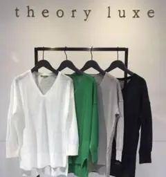 Theory セオリーリュクス　ウォッシャブルリネンニット　38 グレー　薄手