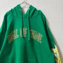 CAPALOT HALL OF FAME パーカー 緑 袖プリント M
