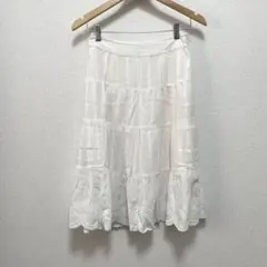 美品 ローラアシュレイ LAURA ASHLEY スカラップレース刺繍スカート