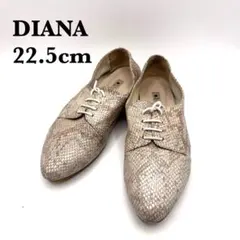 DIANA ダイアナ レースアップシューズ パイソン柄 ベージュ 22.5