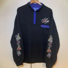 レフトアローン LeftAlone 刺繍 スナップポケット ハーフジップ XL