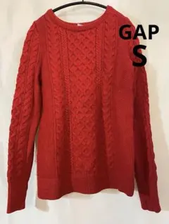 GAP綿100ケーブル綿ニット セーター Sサイズ レッド