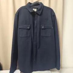 ネイビー フリース風 シャツ ポケット付き